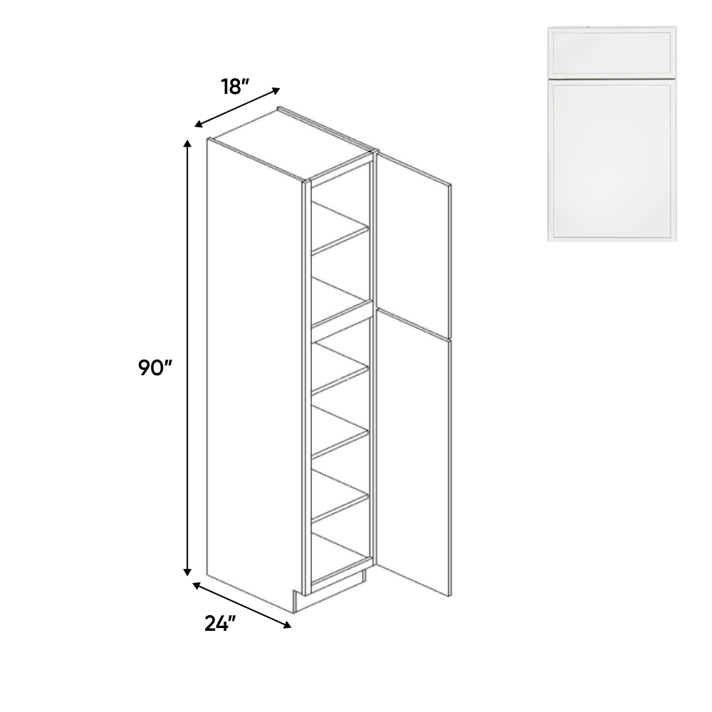 Slim Shaker Oatmeal - 18 Inch Single Door Pantry Tall Cabinet - 18" Width x 90" Height x 24" Depth