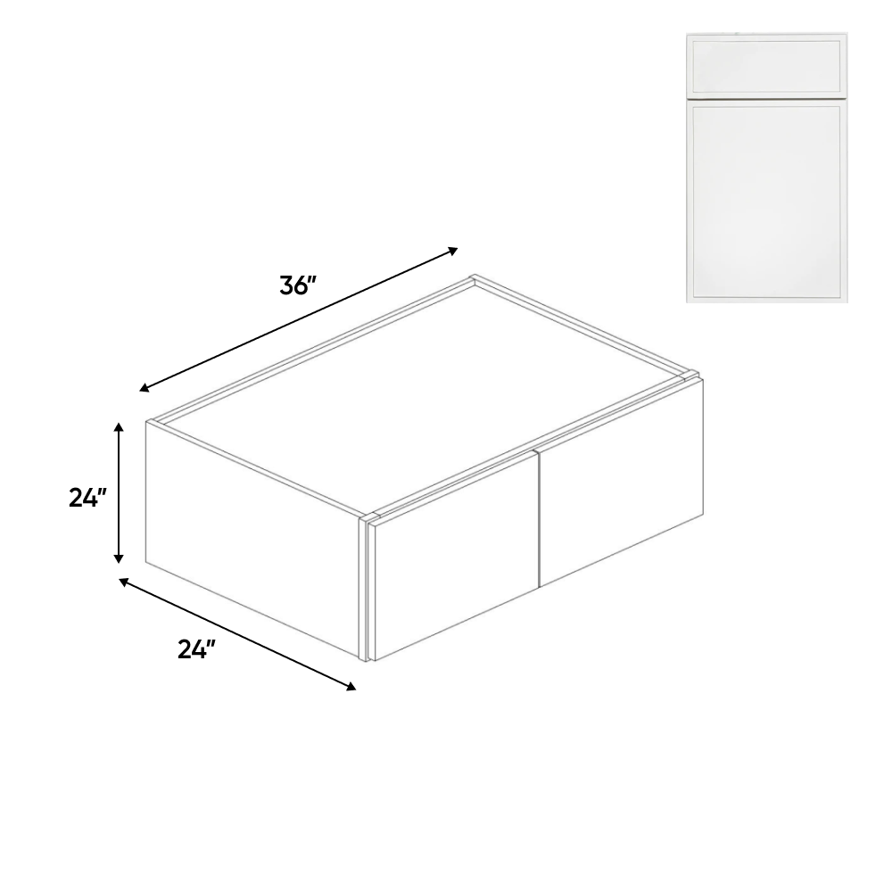 Slim Shaker Oatmeal - 36 Inch Deep Double Door Wall Cabinet - 36" Width x 24" Height x 24" Depth