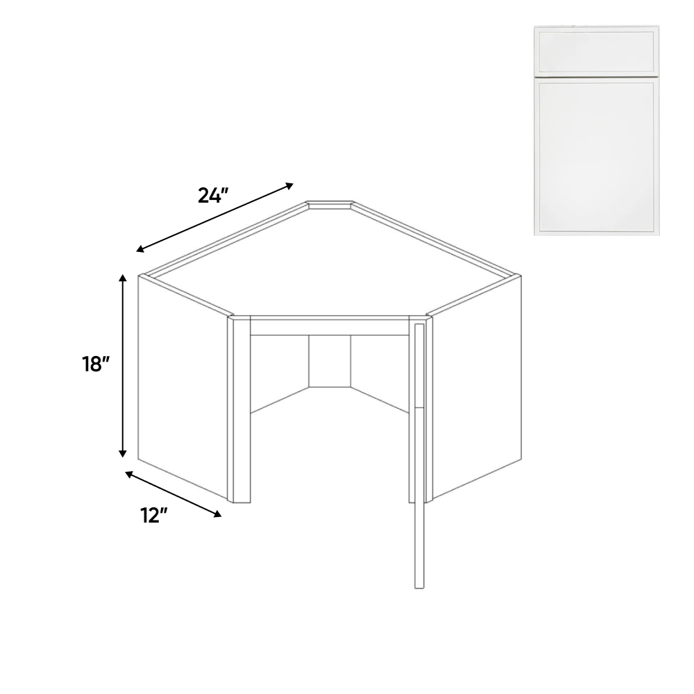 Slim Shaker Oatmeal - 24 Inch Diagonal Corner Wall Cabinet - 24" Width x 18" Height x 12" Depth