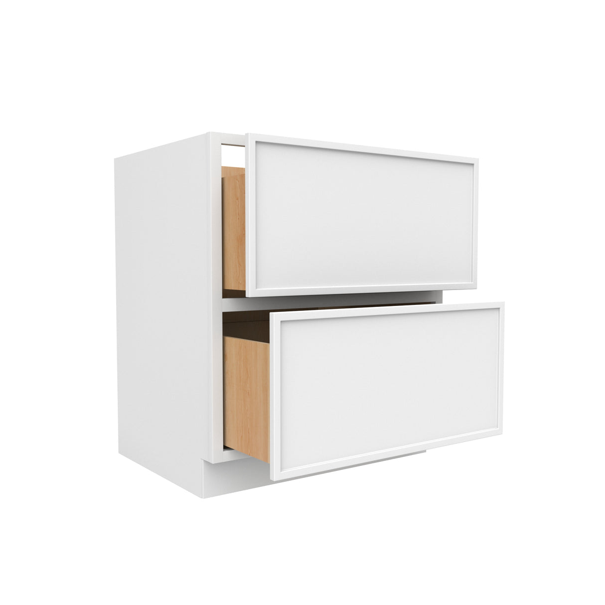 Slim Shaker Oatmeal - 30 Inch Double Drawer Base Cabinet - 30" Width x 34.5" Height x 24" Depth
