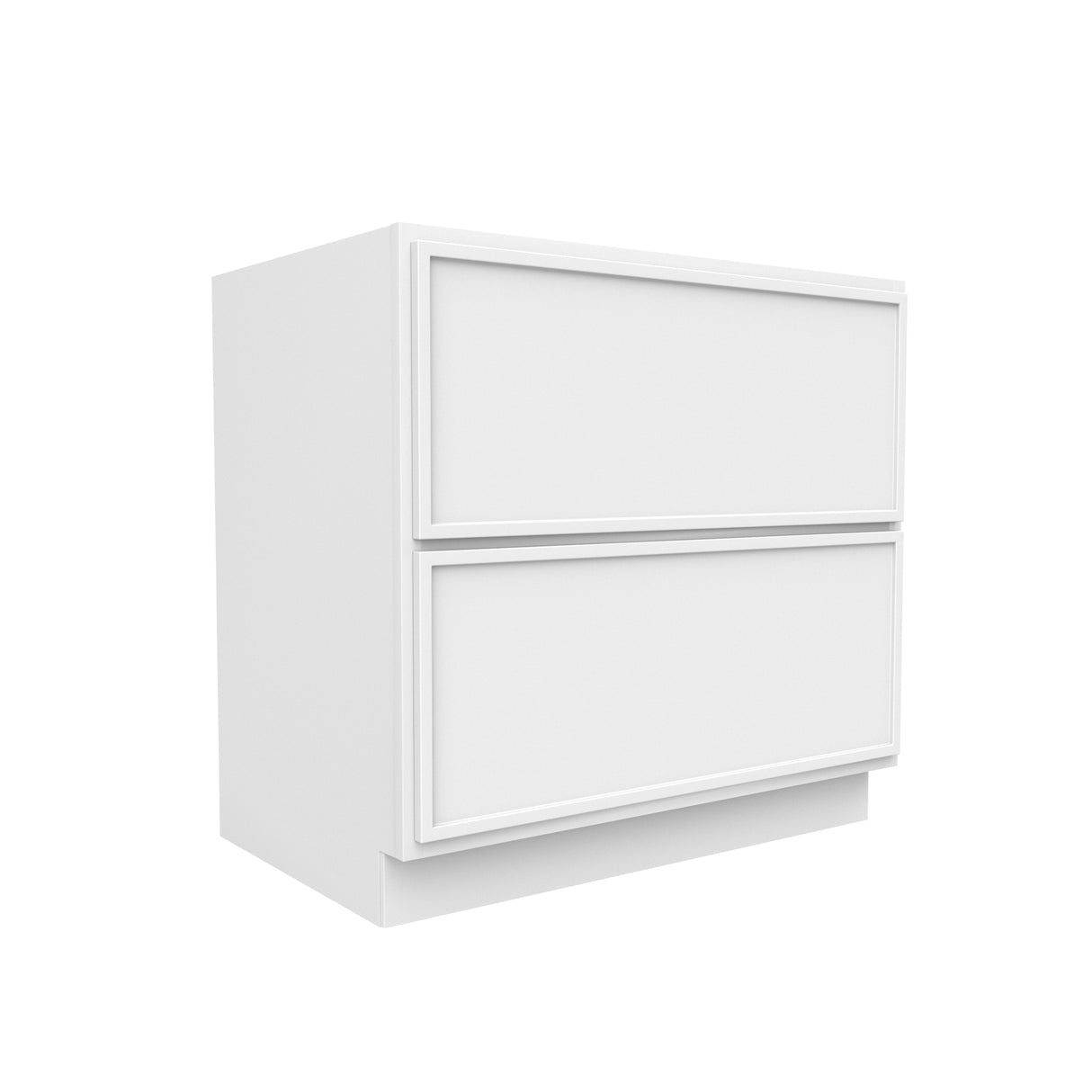 Slim Shaker Oatmeal - 36 Inch Double Drawer Base Cabinet - 36" Width x 34.5" Height x 24" Depth