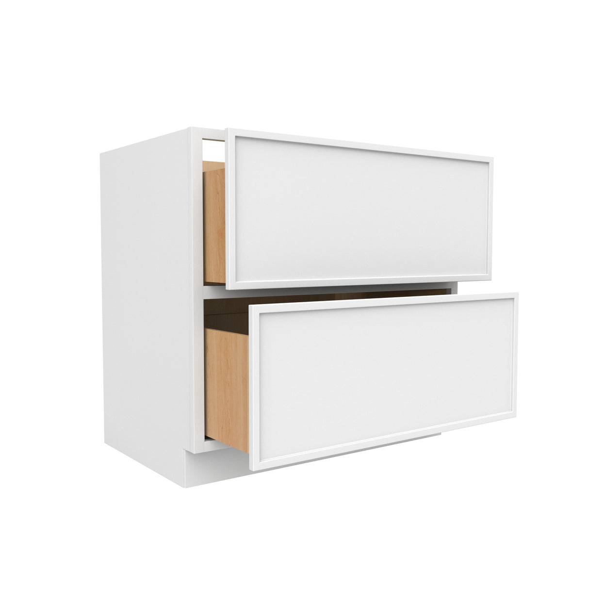 Slim Shaker Oatmeal - 36 Inch Double Drawer Base Cabinet - 36" Width x 34.5" Height x 24" Depth