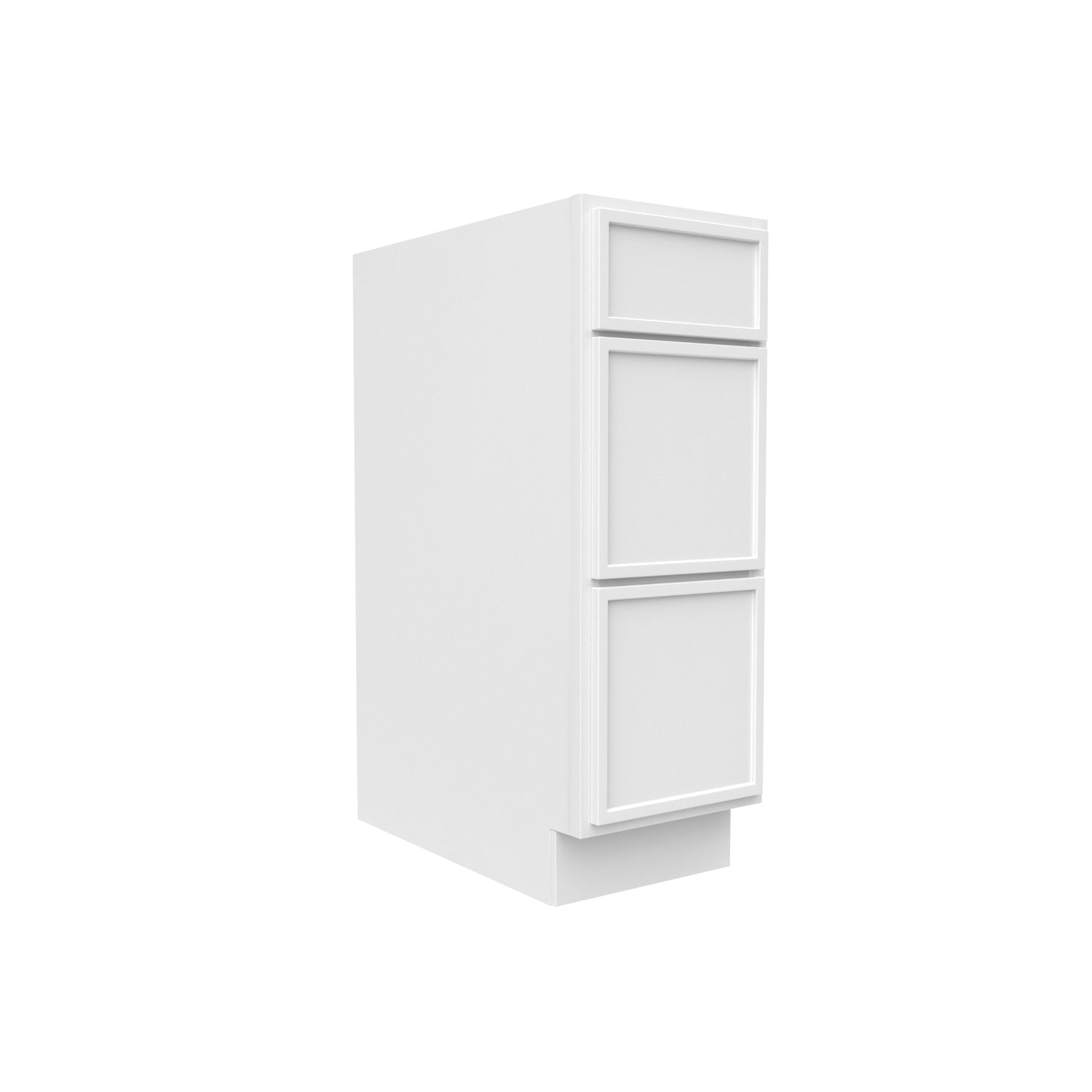 Slim Shaker Oatmeal - 12 Inch Three Drawer Base Cabinet - 12" Width x 34.5" Height x 24" Depth