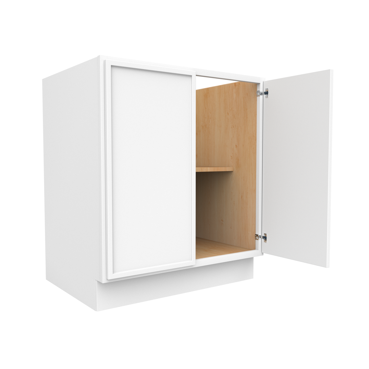 Slim Shaker Oatmeal - 30 Inch Full Height Double Door Base Cabinet - 30" Width x 34.5" Height x 24" Depth