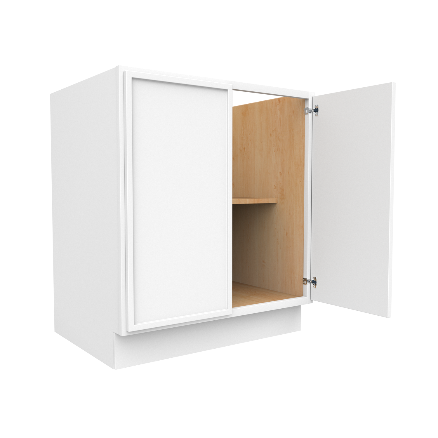 Slim Shaker Oatmeal - 30 Inch Full Height Double Door Base Cabinet - 30" Width x 34.5" Height x 24" Depth