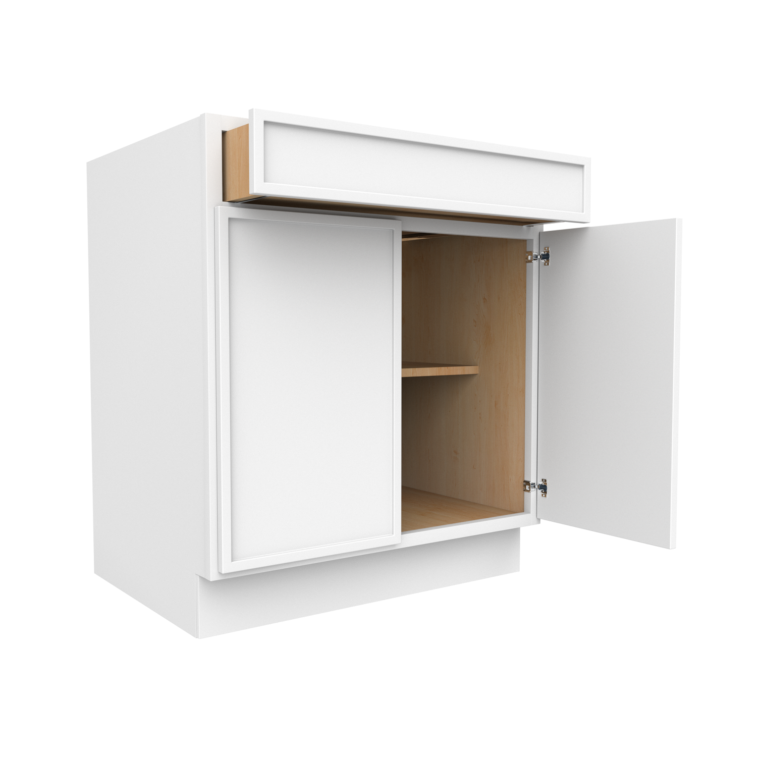 Slim Shaker Oatmeal - 30 Inch Double Door Base Cabinet - 30" Width x 34.5" Height x 24" Depth