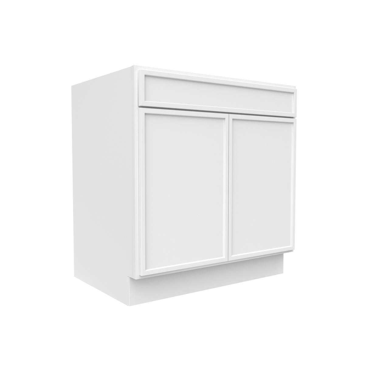 Slim Shaker Oatmeal - 33 Inch Full Height Double Door Base Cabinet - 33" Width x 34.5" Height x 24" Depth