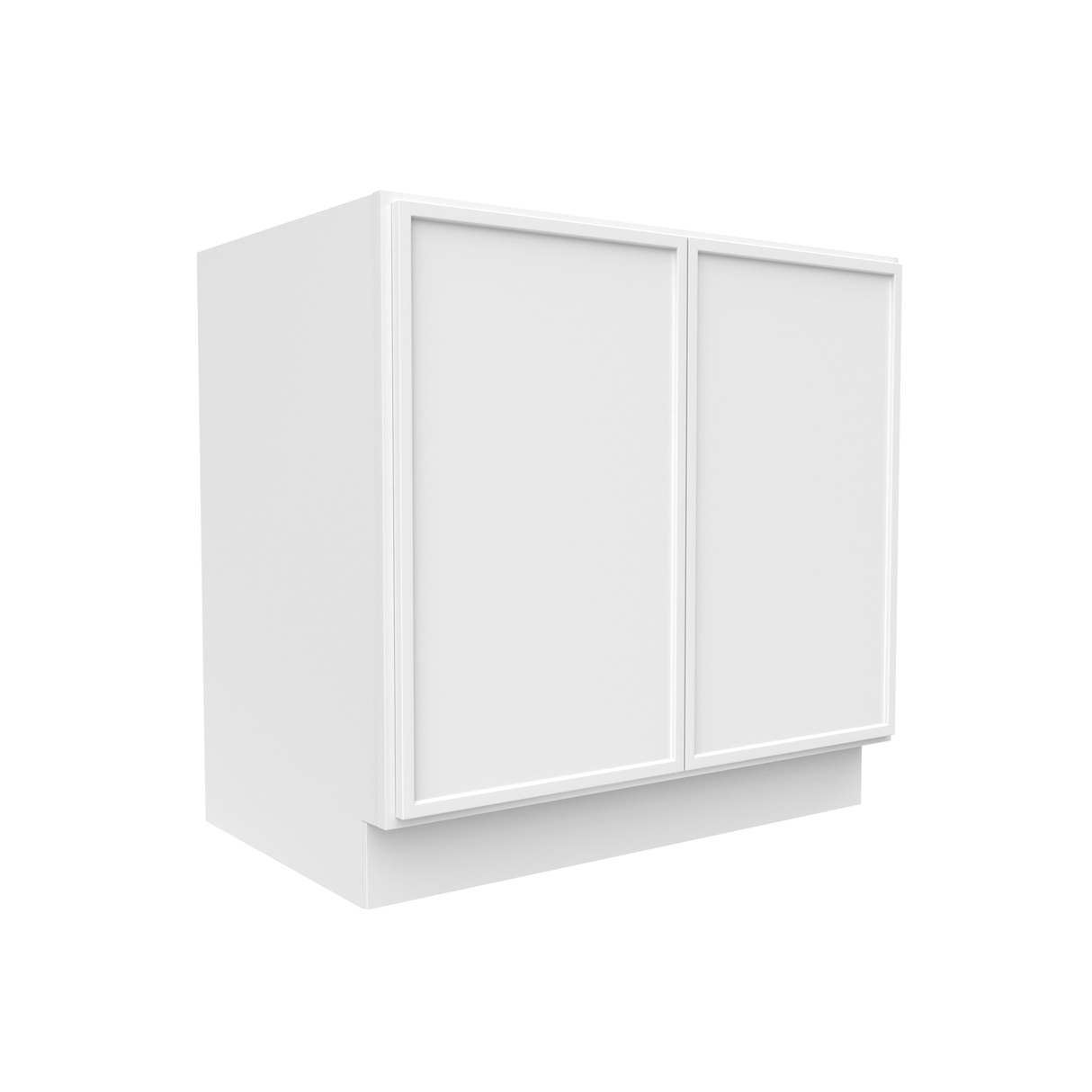 Slim Shaker Oatmeal - 33 Inch Full Height Double Door Base Cabinet - 33" Width x 34.5" Height x 24" Depth
