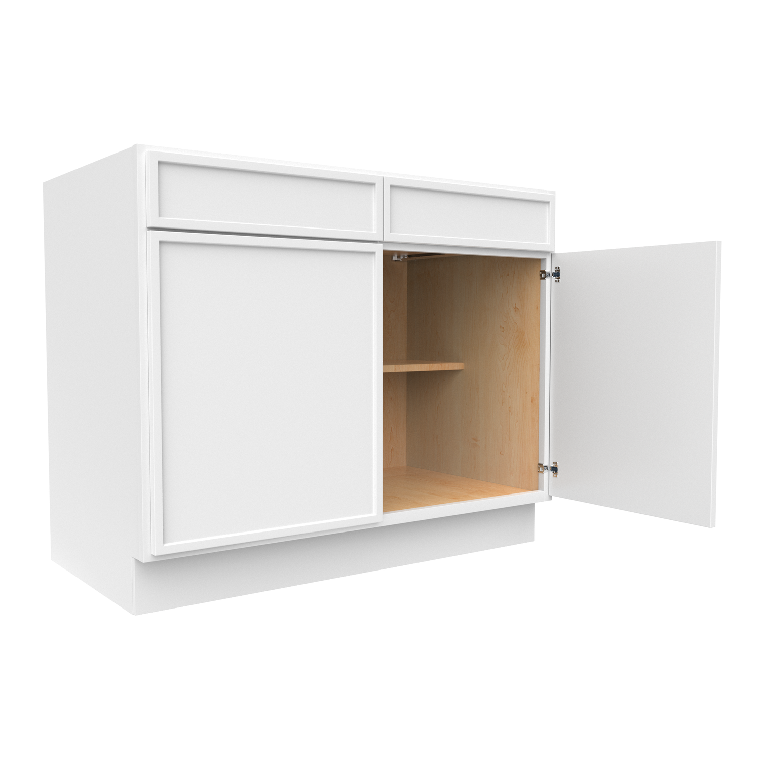 Slim Shaker Oatmeal - 42 Inch Double Door Base Cabinet - 42" Width x 34.5" Height x 24" Depth