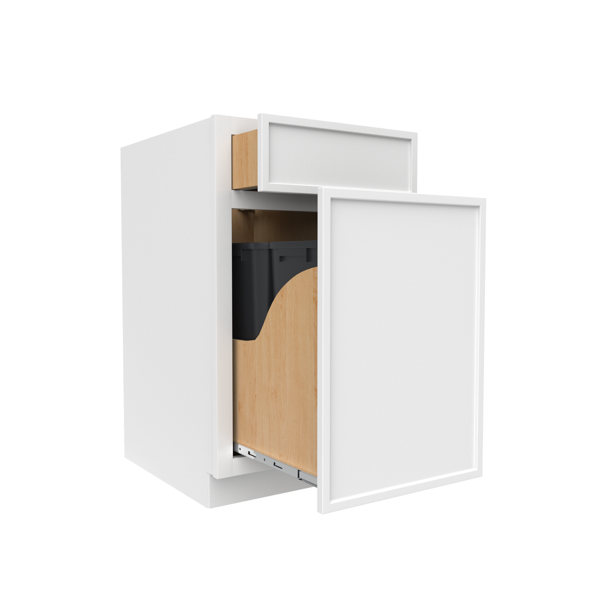 Slim Shaker Oatmeal - 18 Inch Waste Basket Base Cabinet - 18" Width x 34.5" Height x 24" Depth