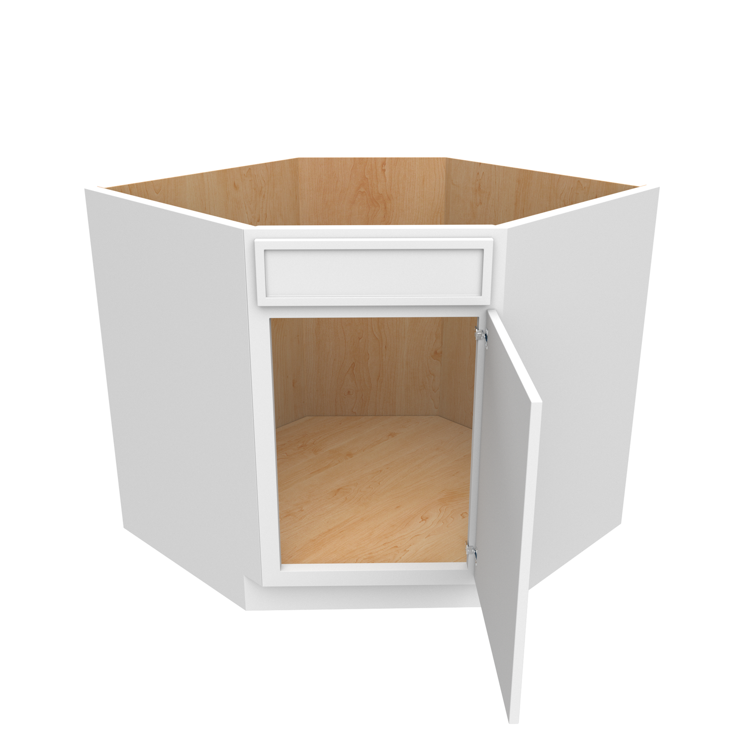 Slim Shaker Oatmeal - 36 Inch Diagnonal Corner Sink Base Cabinet - 36" Width x 34.5" Height x 24" Depth