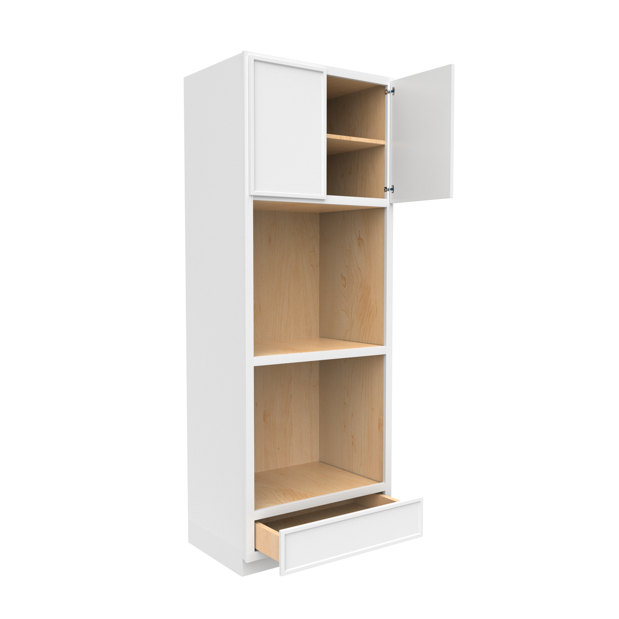 Slim Shaker Oatmeal - 33 Inch Double Oven Tall Cabinet - 33" Width x 90" Height x 24" Depth