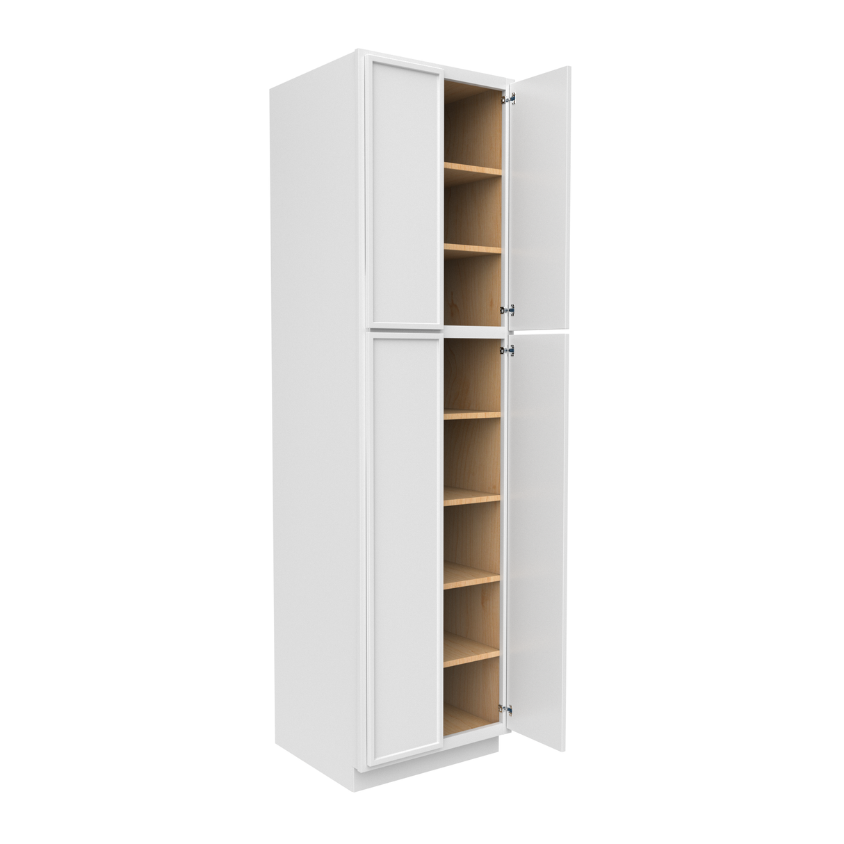 Slim Shaker Oatmeal - 24 Inch Double Door Pantry Tall Cabinet - 24" Width x 90" Height x 24" Depth