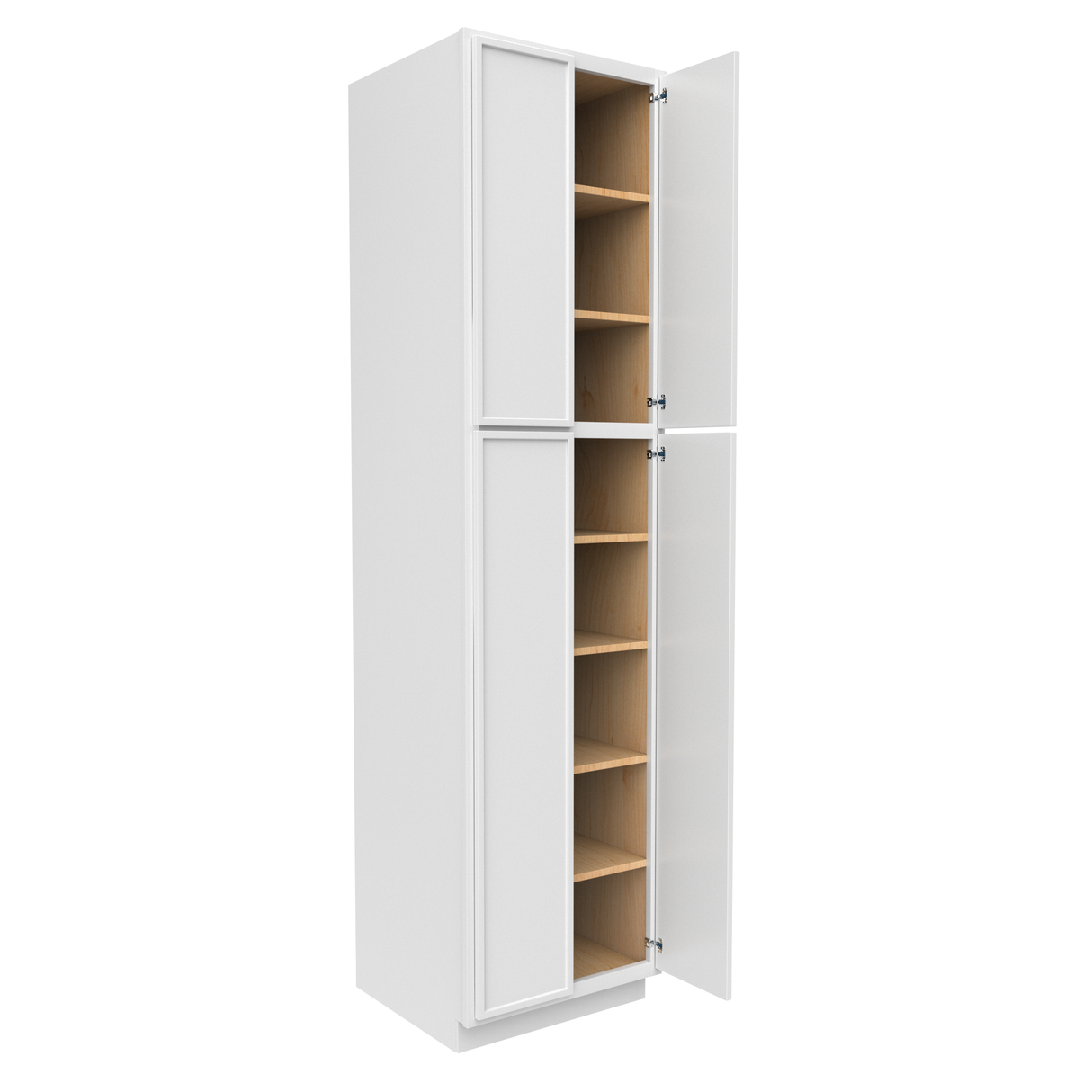 Slim Shaker Oatmeal - 24 Inch Double Door Pantry Tall Cabinet - 24" Width x 96" Height x 24" Depth