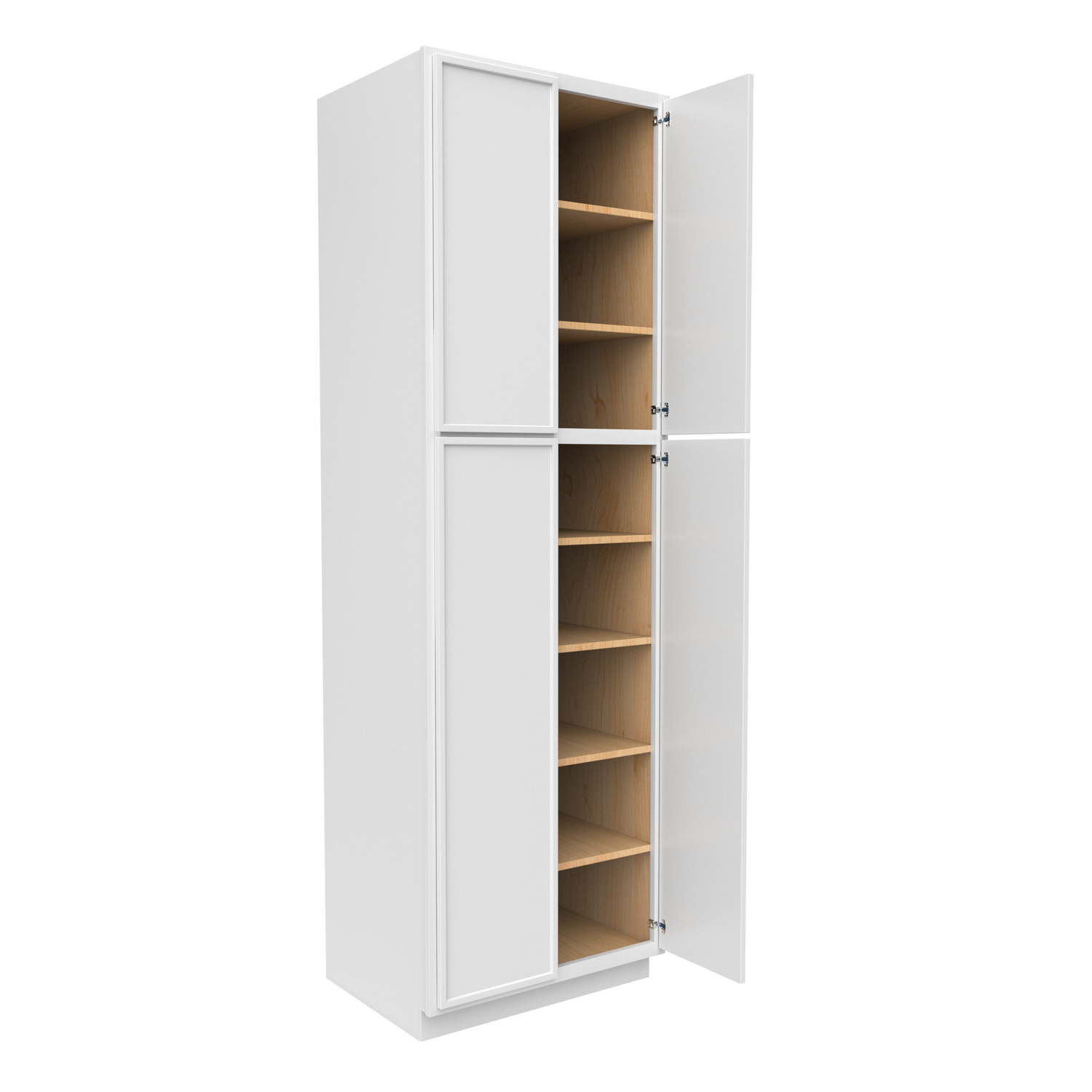 Slim Shaker Oatmeal - 30 Inch Double Door Pantry Tall Cabinet - 30" Width x 96" Height x 24" Depth