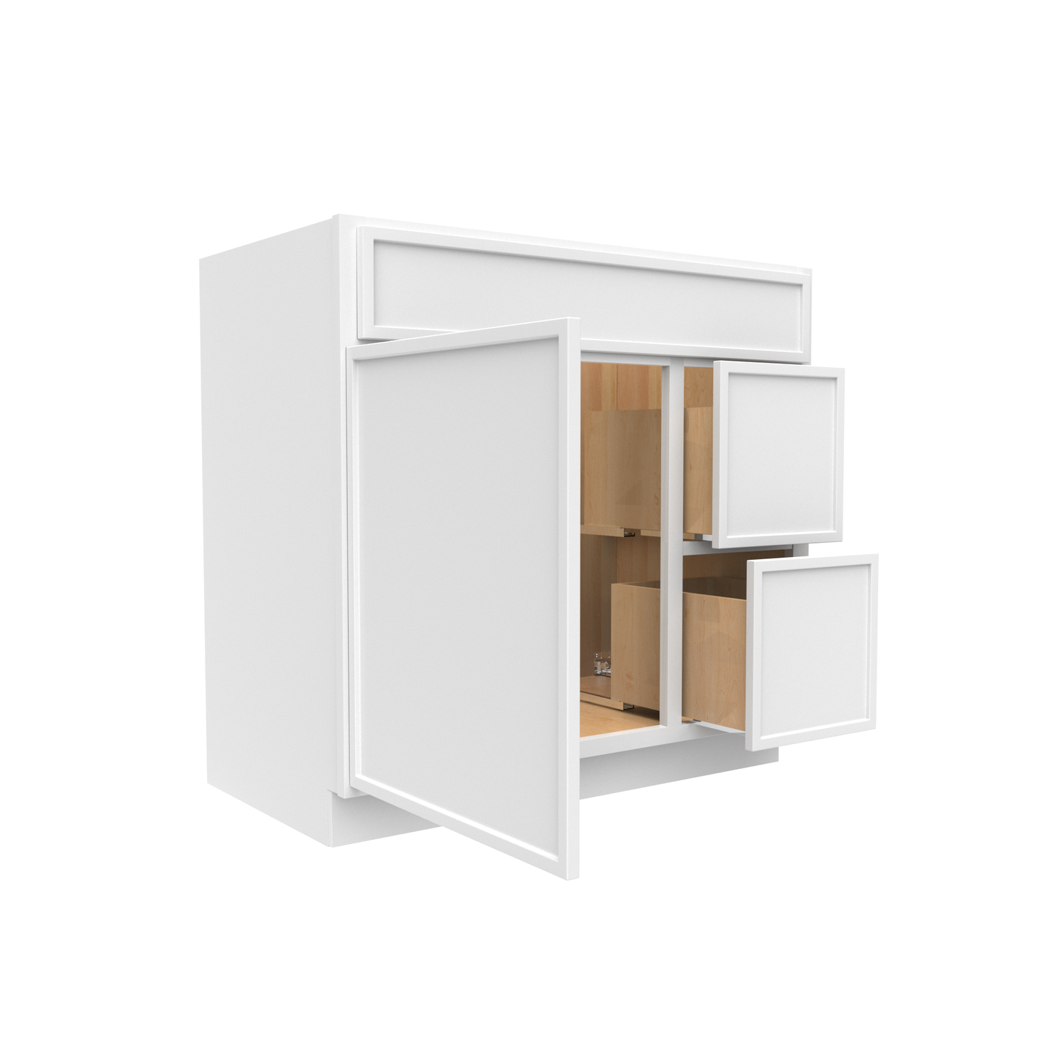Slim Shaker Oatmeal - 36 Inch Vanity Sink Drawer Base Cabinet - 36" Width x 34.5" Height x 21" Depth