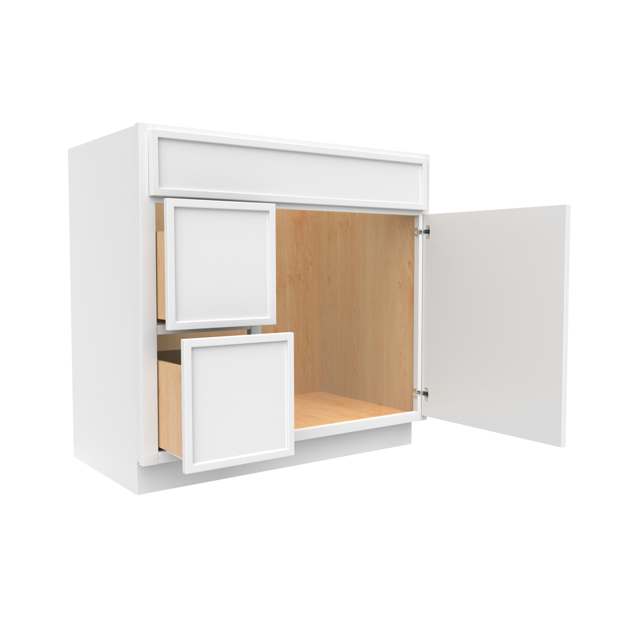 Slim Shaker Oatmeal - 36 Inch Vanity Sink Drawer Base Cabinet - 36" Width x 34.5" Height x 21" Depth