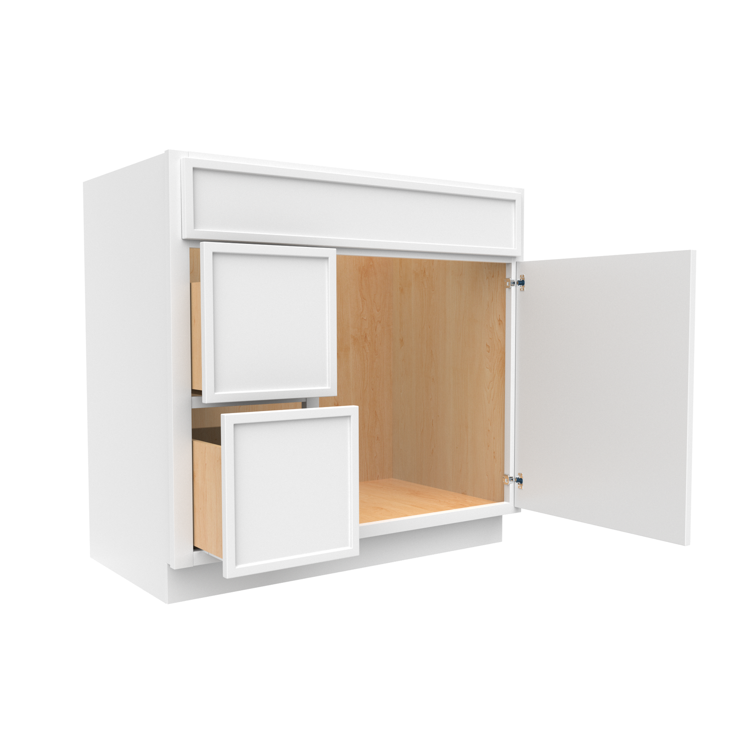 Slim Shaker Oatmeal - 36 Inch Vanity Sink Drawer Base Cabinet - 36" Width x 34.5" Height x 21" Depth