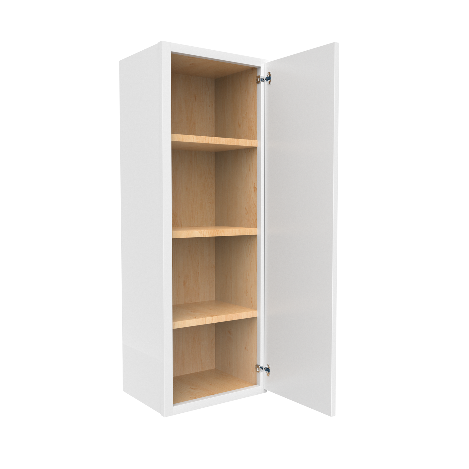 Slim Shaker Oatmeal - 15 Inch Height Single Door Wall Cabinet - 15" Width x 42" Height x 12" Depth