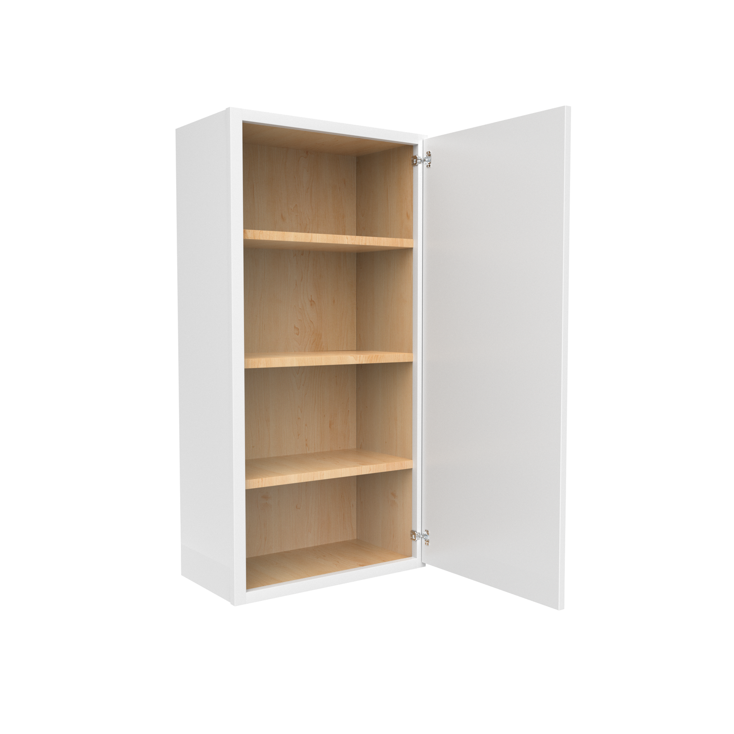 Slim Shaker Oatmeal - 21 Inch Height Single Door Wall Cabinet - 21" Width x 42" Height x 12" Depth