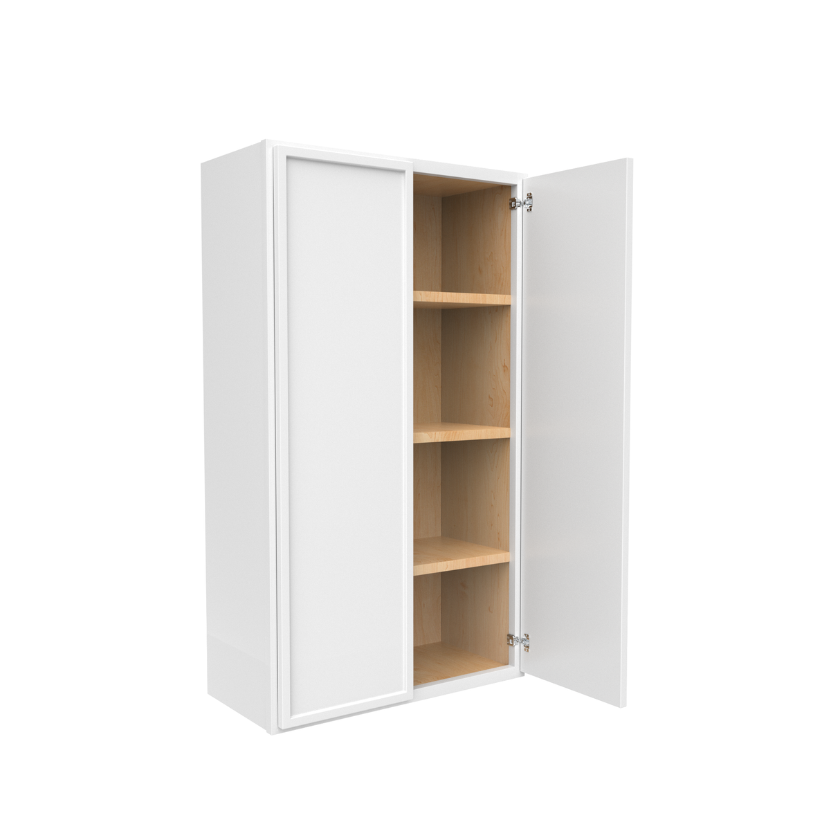 Slim Shaker Oatmeal - 24 Inch Height Double Door Wall Cabinet - 24" Width x 42" Height x 12" Depth