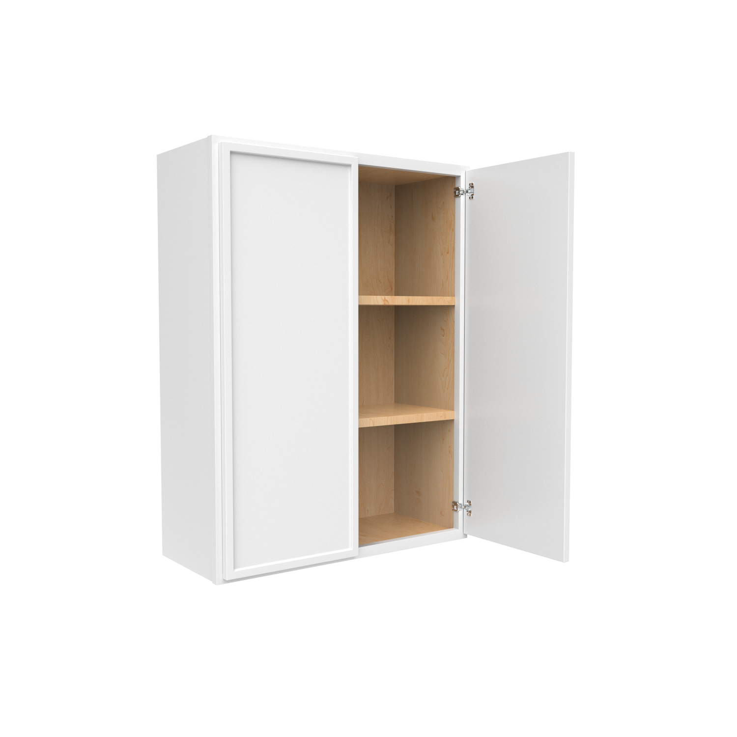 Slim Shaker Oatmeal - 27 Inch Height Double Door Wall Cabinet - 27" Width x 36" Height x 12" Depth