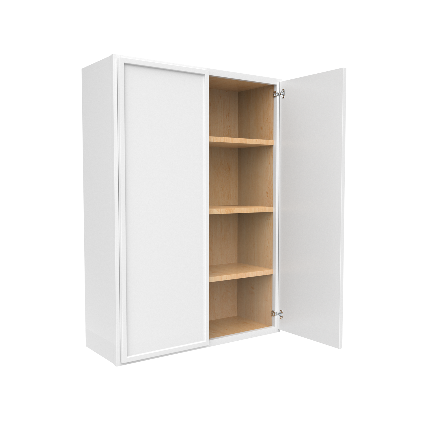 Slim Shaker Oatmeal - 30 Inch Height Double Door Wall Cabinet - 30" Width x 42" Height x 12" Depth