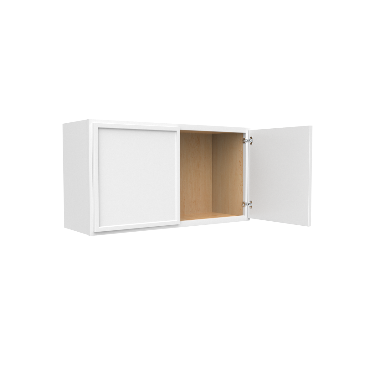 Slim Shaker Oatmeal - 33 Inch Height Double Door Wall Cabinet - 33" Width x 18" Height x 12" Depth