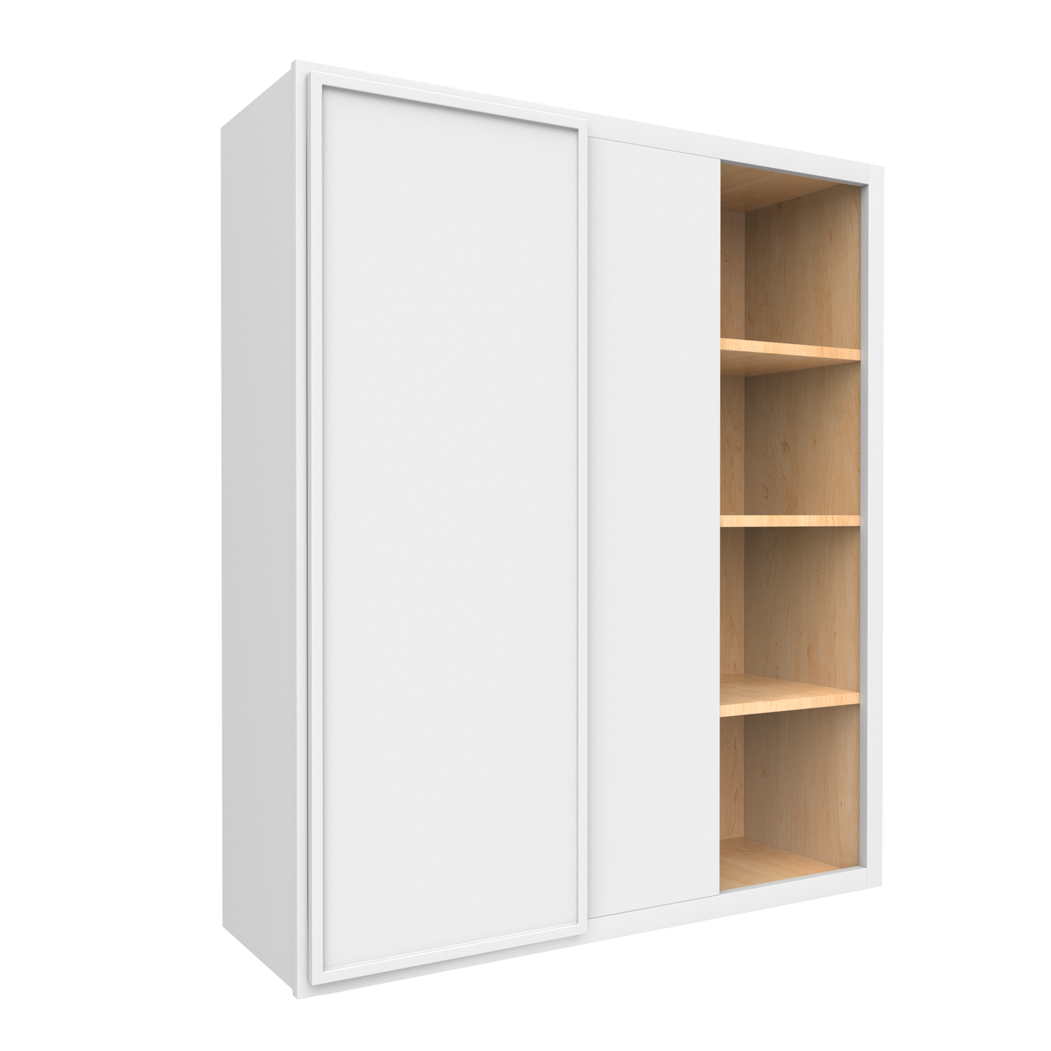 Slim Shaker Oatmeal - 36x42 Inch Wall Blind Corner Wall Cabinet - 36" Width x 42" Height x 12" Depth