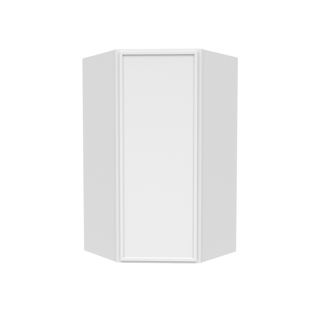 Slim Shaker Oatmeal - 24 Inch Diagonal Corner Wall Cabinet - 24" Width x 30" Height x 12" Depth