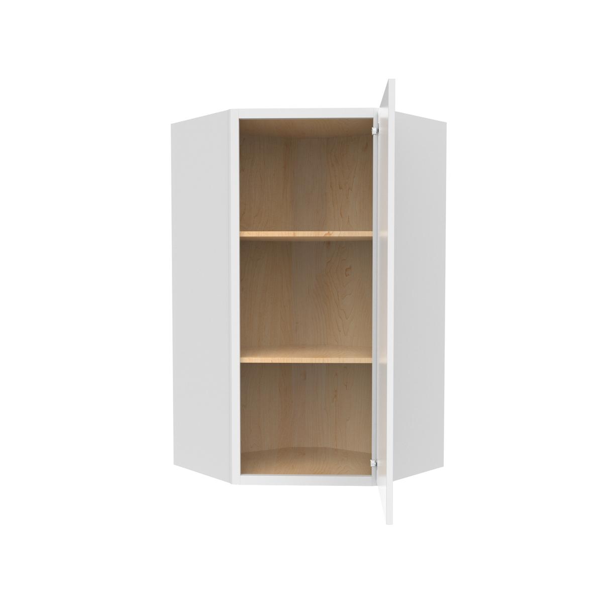 Slim Shaker Oatmeal - 24 Inch Diagonal Corner Wall Cabinet - 24" Width x 30" Height x 12" Depth