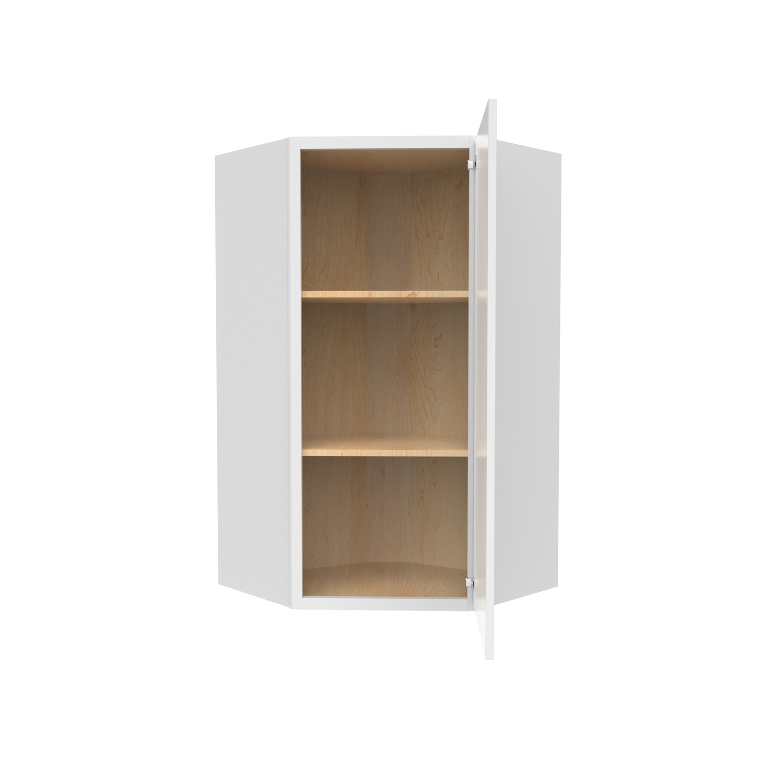 Slim Shaker Oatmeal - 24 Inch Diagonal Corner Wall Cabinet - 24" Width x 30" Height x 12" Depth
