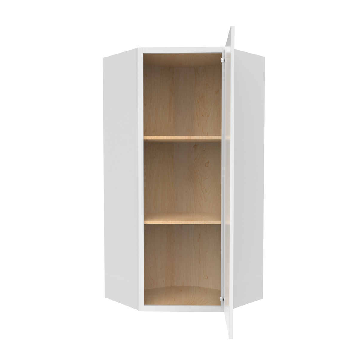 Slim Shaker Oatmeal - 24 Inch Diagonal Corner Wall Cabinet - 24" Width x 36" Height x 12" Depth