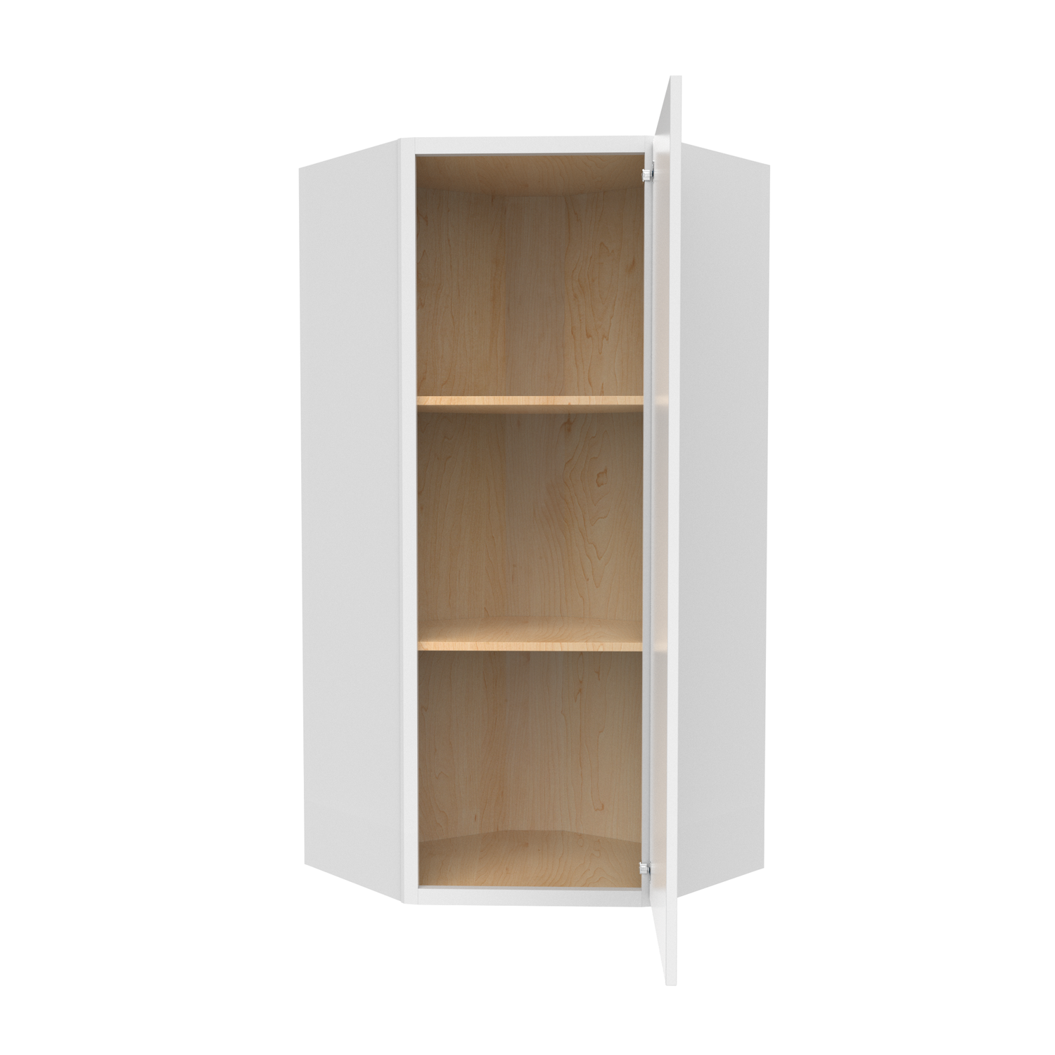 Slim Shaker Oatmeal - 24 Inch Diagonal Corner Wall Cabinet - 24" Width x 36" Height x 12" Depth