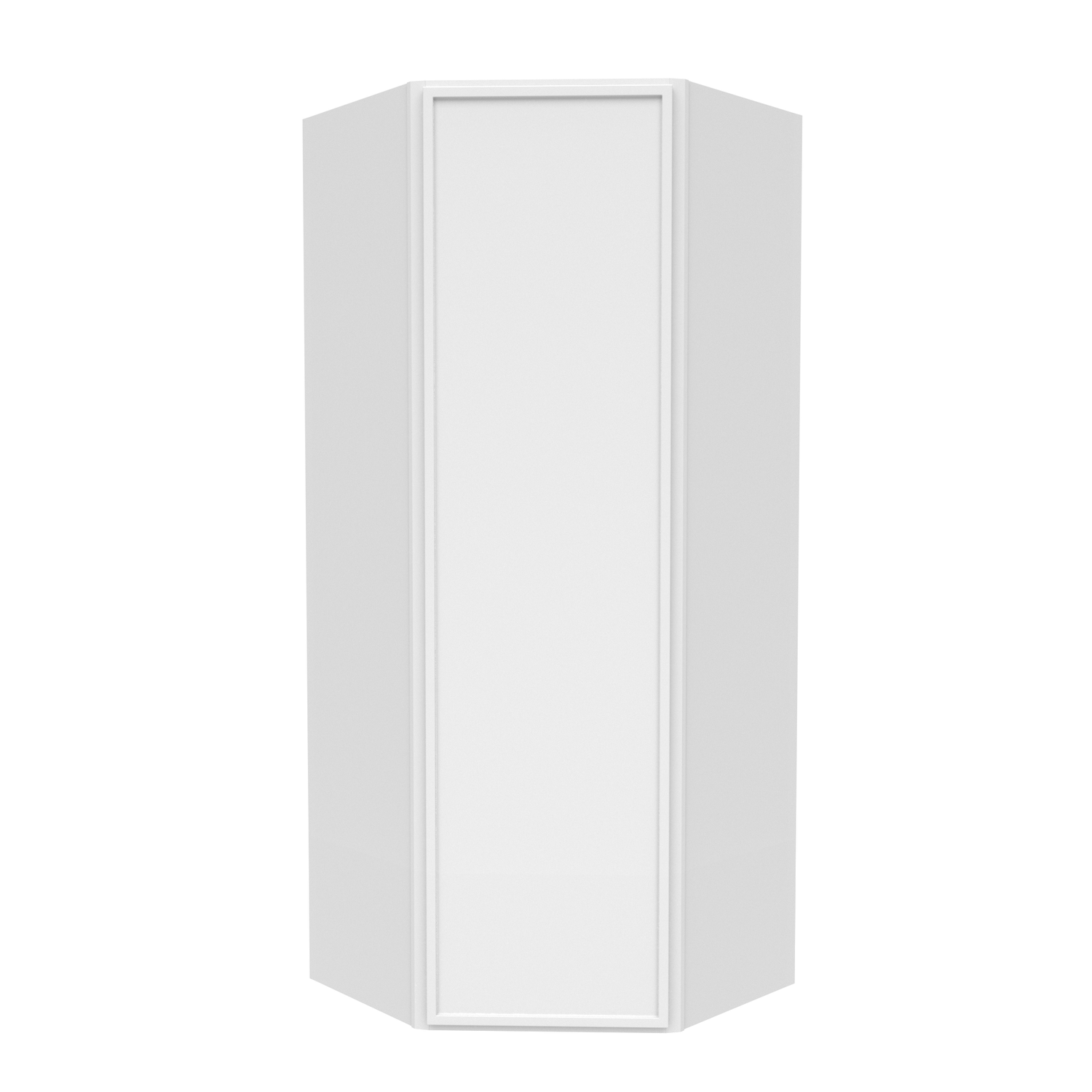 Slim Shaker Oatmeal - 24 Inch Diagonal Corner Wall Cabinet - 24" Width x 42" Height x 12" Depth