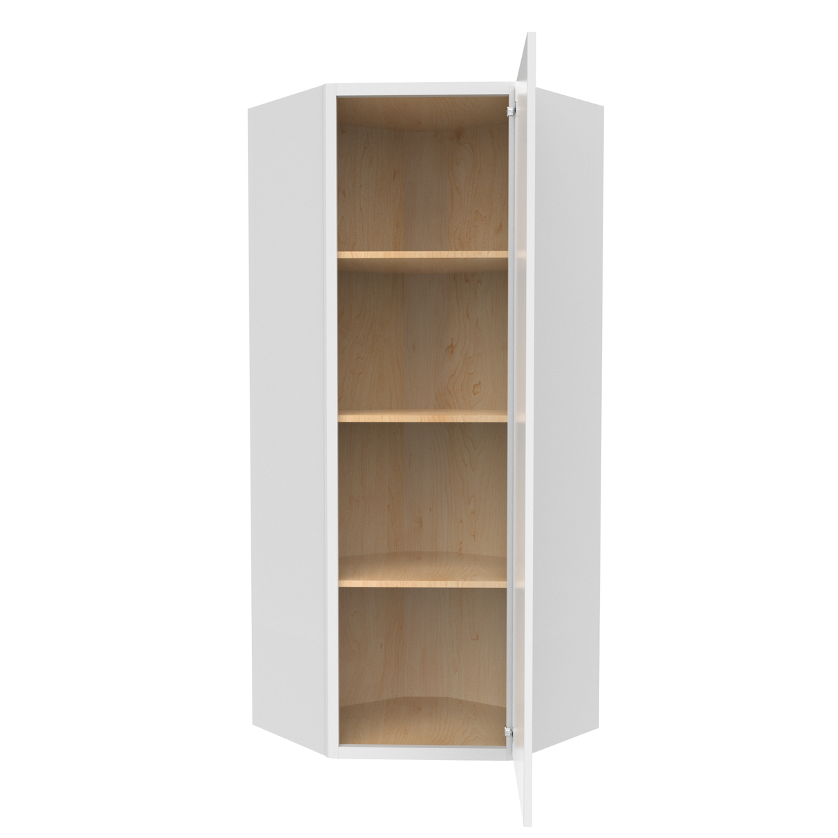 Slim Shaker Oatmeal - 24 Inch Diagonal Corner Wall Cabinet - 24" Width x 42" Height x 12" Depth