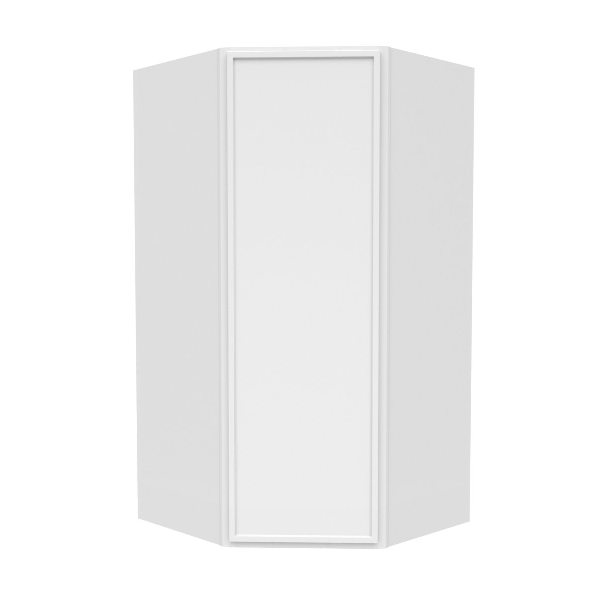 Slim Shaker Oatmeal - 27 Inch Diagonal Corner Wall Cabinet - 27" Width x 36" Height x 15" Depth