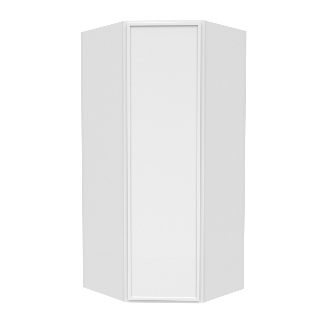 Slim Shaker Oatmeal - 27 Inch Diagonal Corner Wall Cabinet - 27" Width x 42" Height x 15" Depth