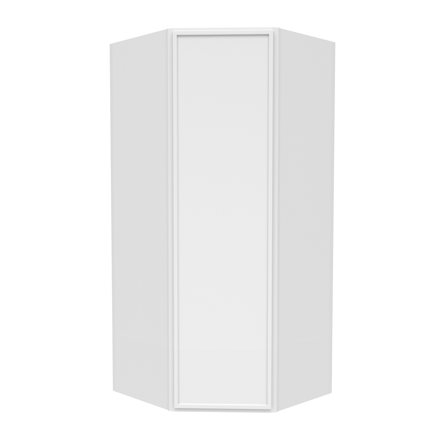 Slim Shaker Oatmeal - 27 Inch Diagonal Corner Wall Cabinet - 27" Width x 42" Height x 15" Depth