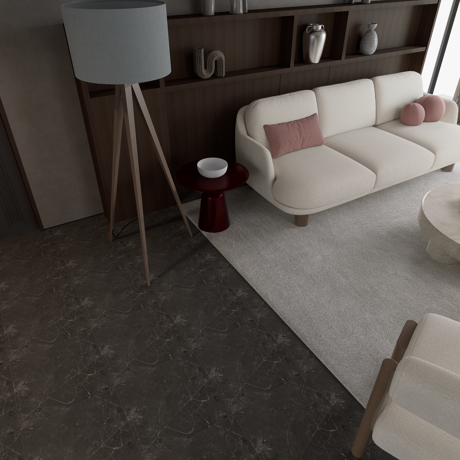 13 x 13 in Lumino Carbon Matte Pressed Glazed Porcelain Tile