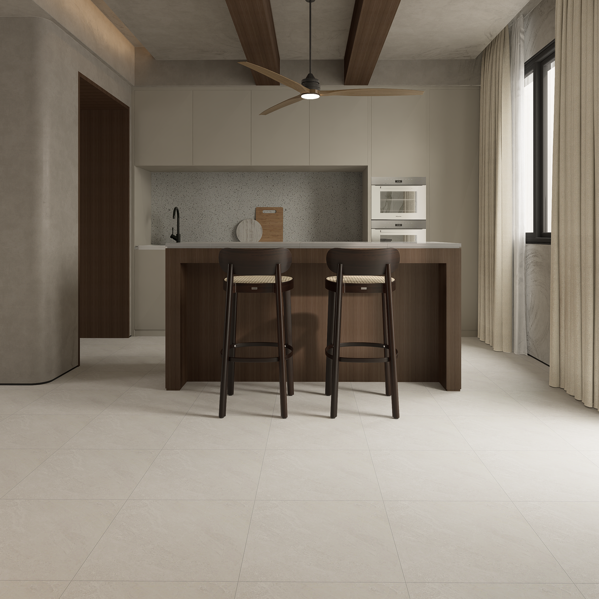13 X 13 In Lumino Ivory Matte Pressed Glazed Porcelain Tile