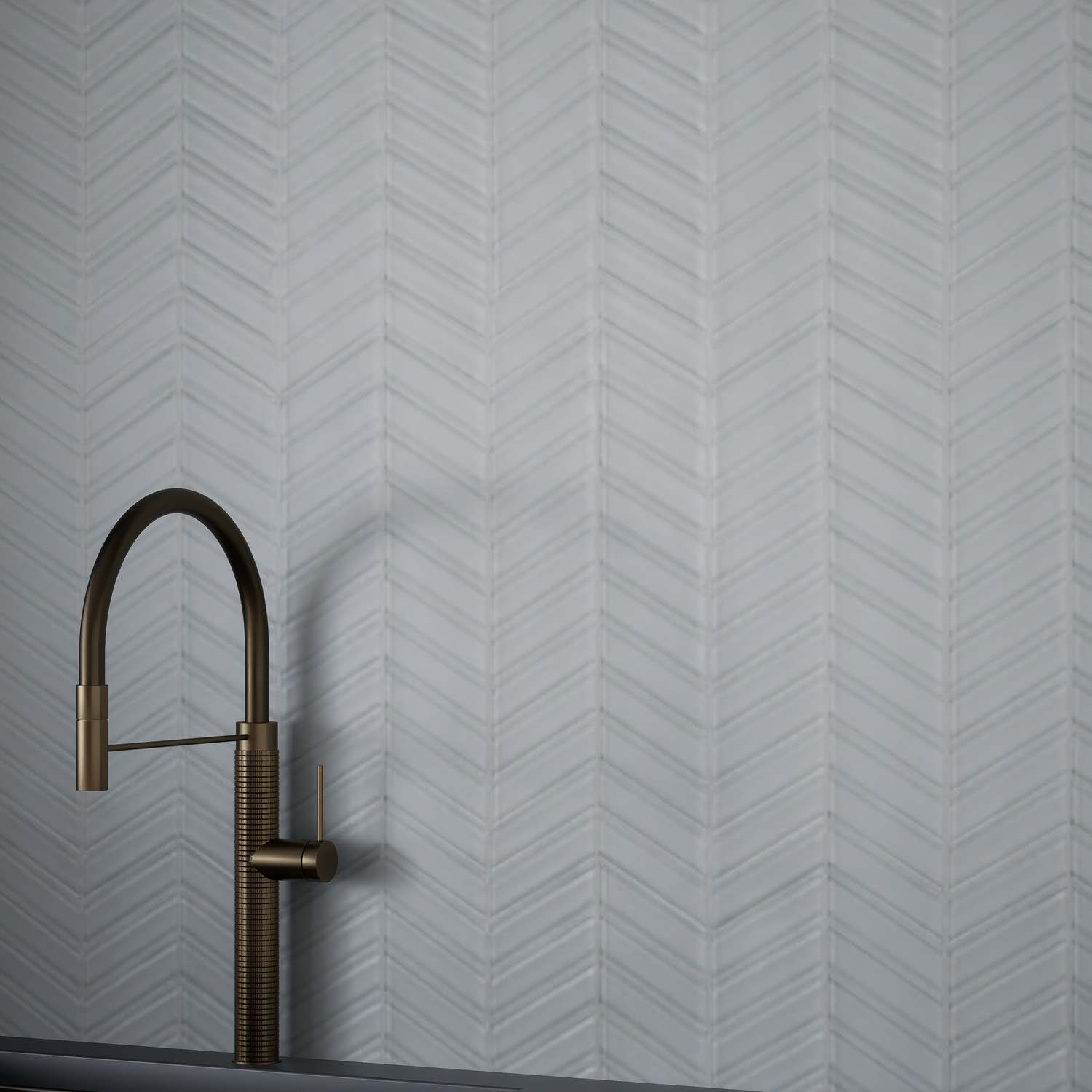 Element Ice Chevron Glossy Glass Mosaic
