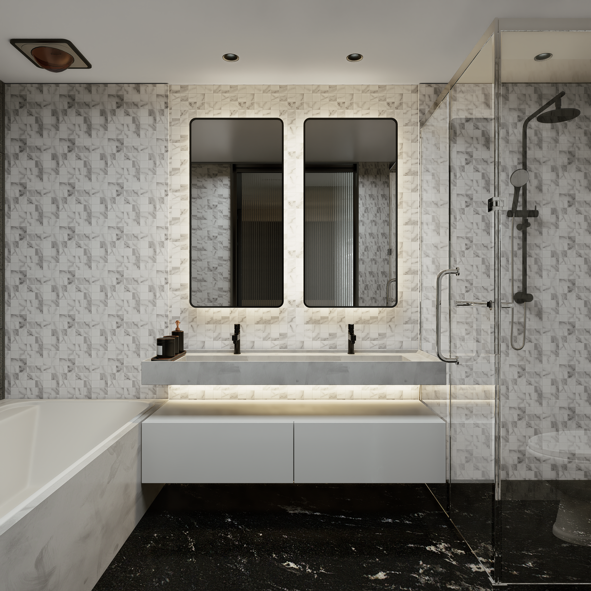 2 x 2 in Lumino Statuario Matte Glazed Porcelain Mosaic