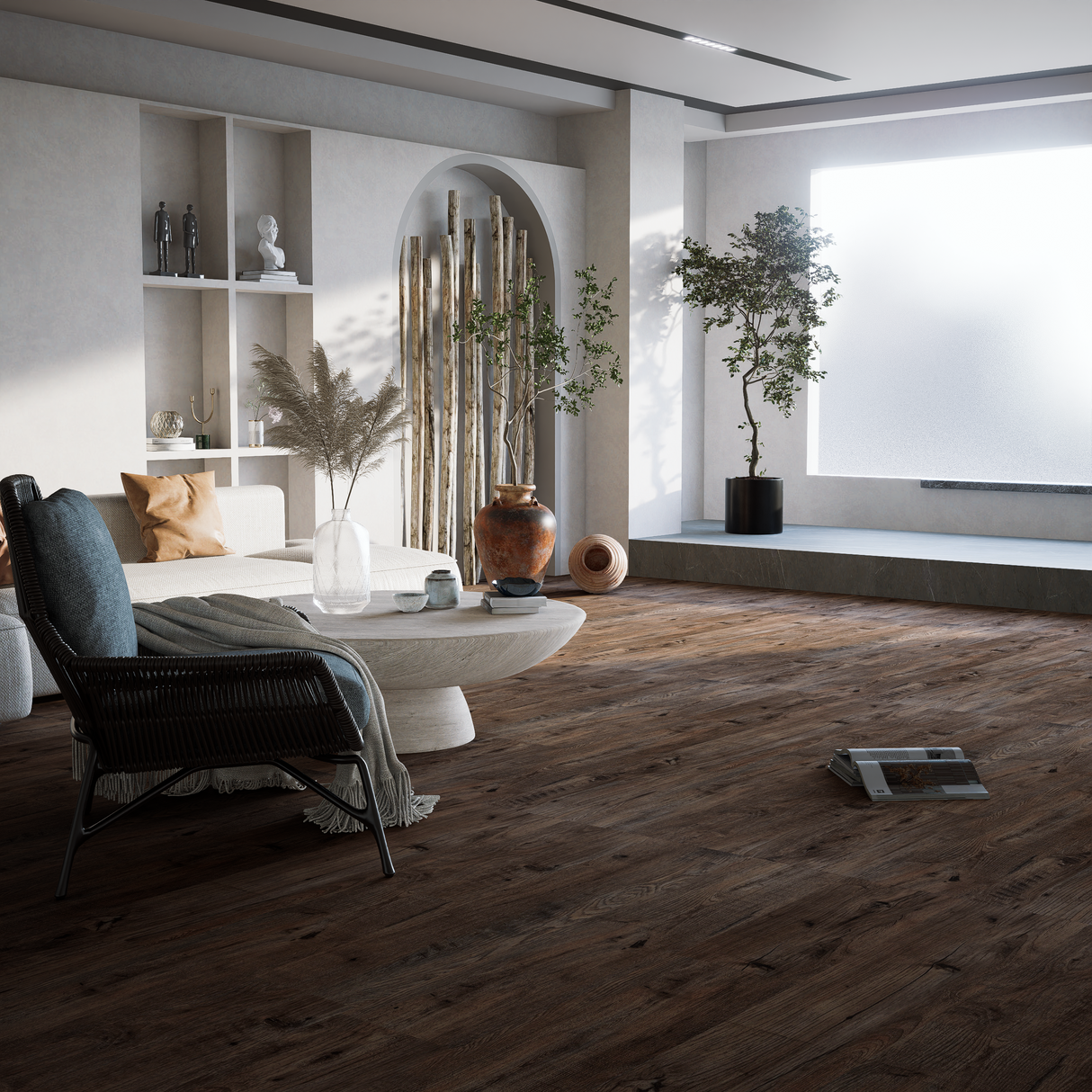 SPC Flooring - Click Lock Floating - Atlus Cedar - 7" x 48" x 6mm - 20 mil Wear Layer - Grande Collections (23.64SQ FT/ CTN)