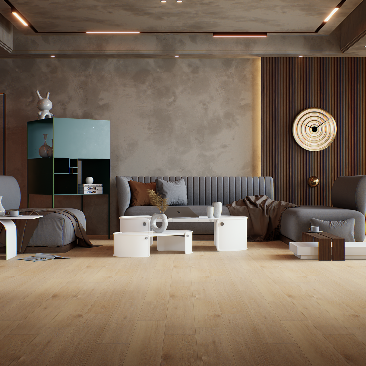 Luxury Vinyl Plank - East Aspen With Square Edge - 4' x 7-1/4" x 2mm, 12 Mil Wear Layer - District Pro collection