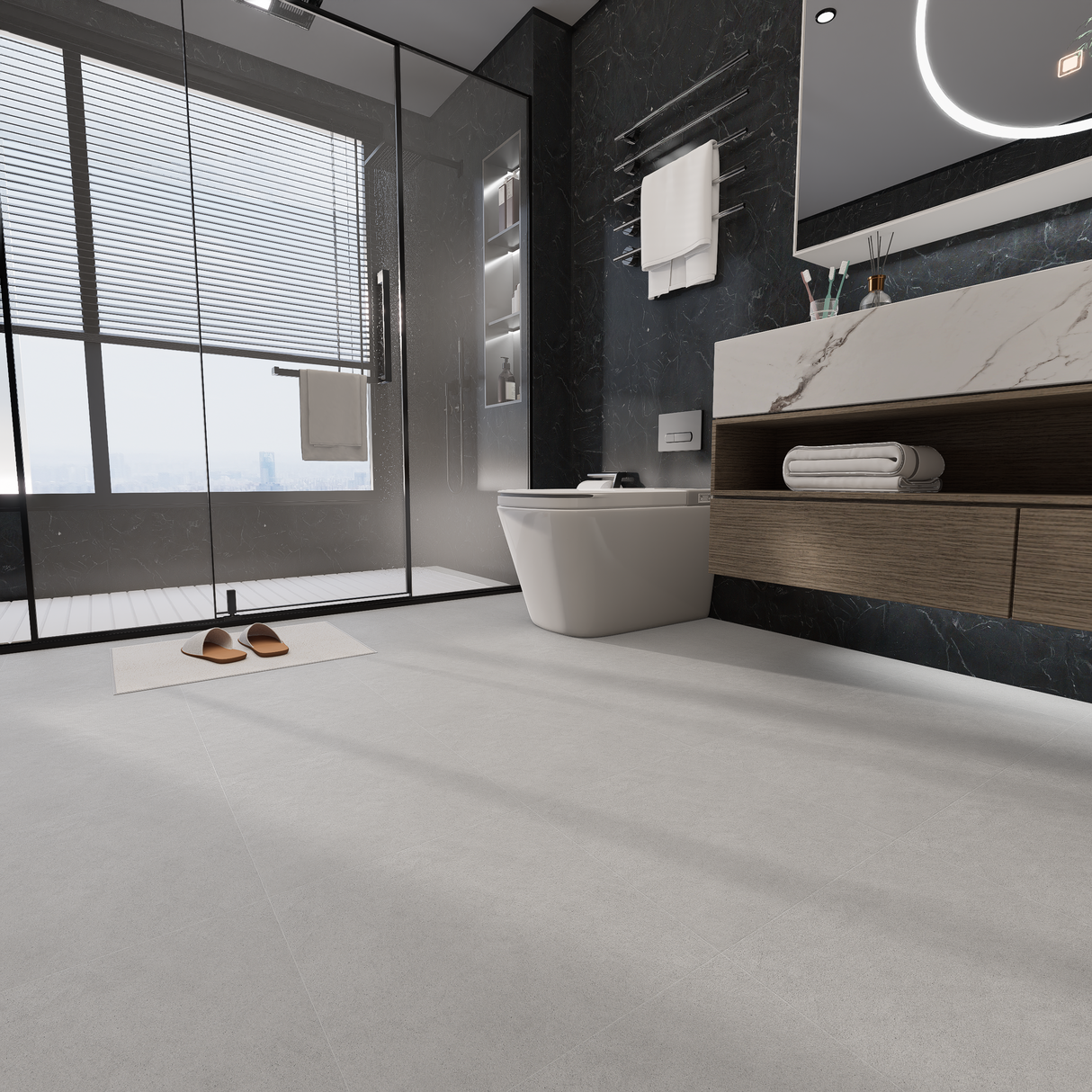 13 x 13 in Artifact Fog Matte Pressed Glazed Porcelain Tile