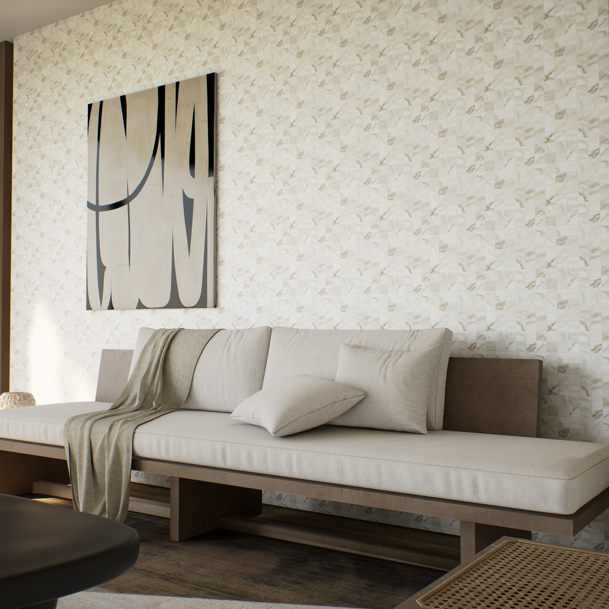 2 x 2 in Lumino Calacatta Matte Glazed Porcelain Mosaic