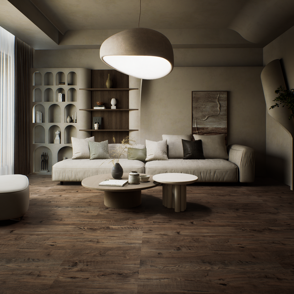 SPC Flooring - Click Lock Floating - Atlus Cedar - 7" x 48" x 6mm - 20 mil Wear Layer - Grande Collections (23.64SQ FT/ CTN)