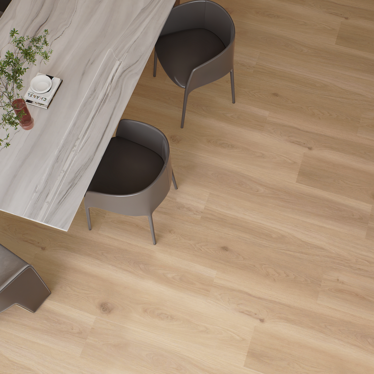 Luxury Vinyl Plank - Carmel With Square Edge - 4' x 7-1/4" x 2mm, 6 Mil Wear Layer - District collection (48.33 Sq. Ft./Box)