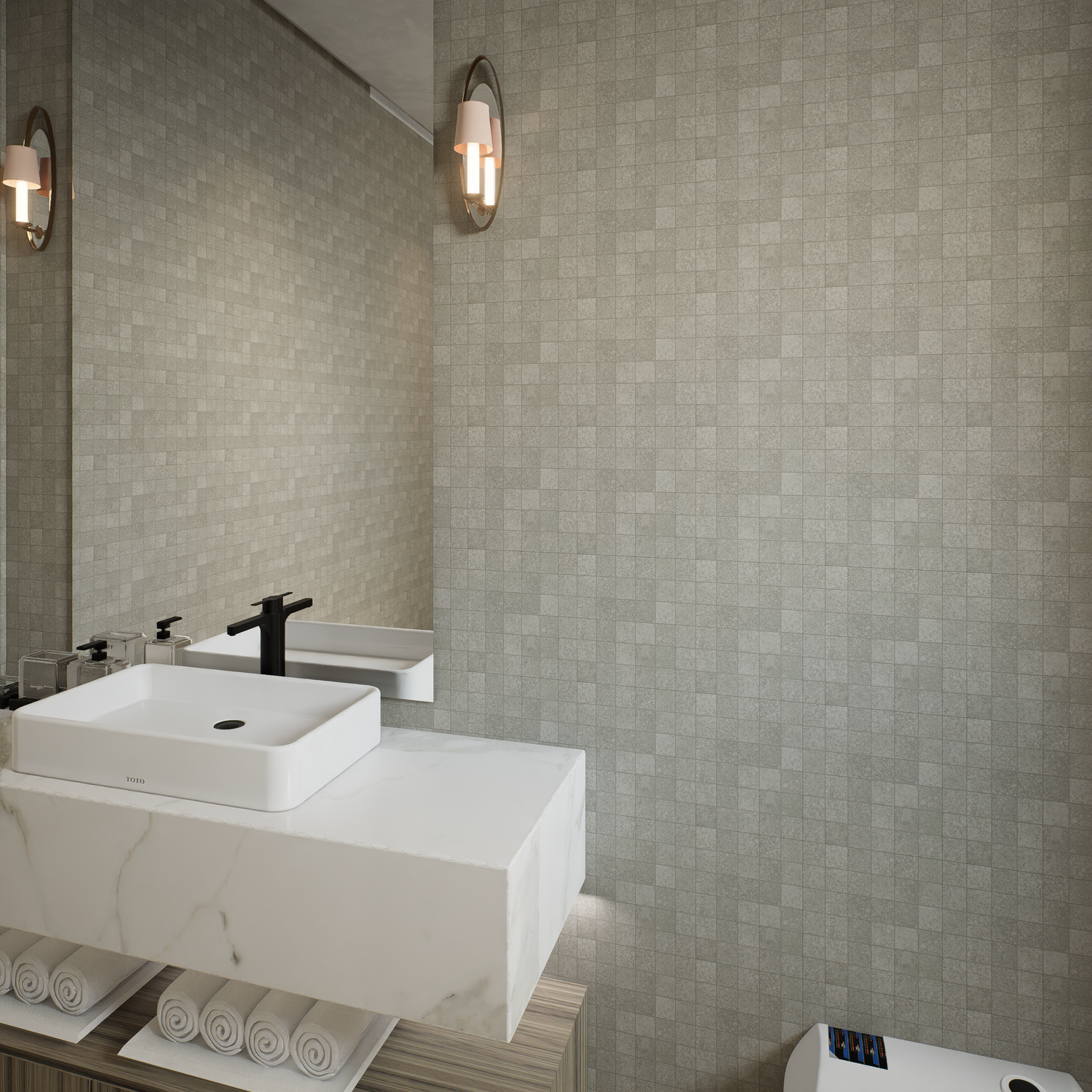 2 x 2 in Locale Forge Matte Glazed Porcelain Mosaic